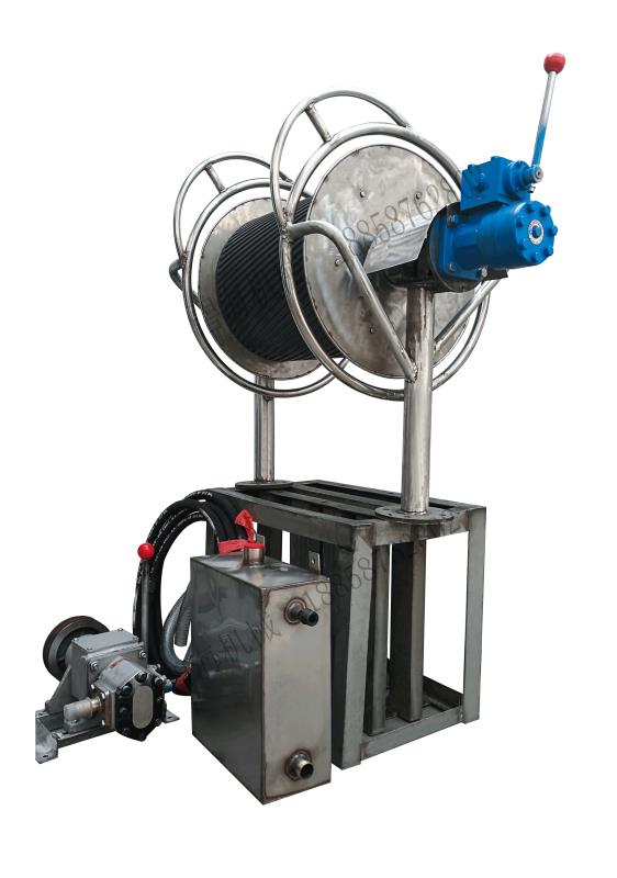   Netting machine. Ship hoisting machine, hydraulic single w